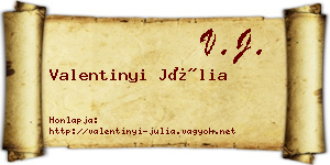 Valentinyi Júlia névjegykártya